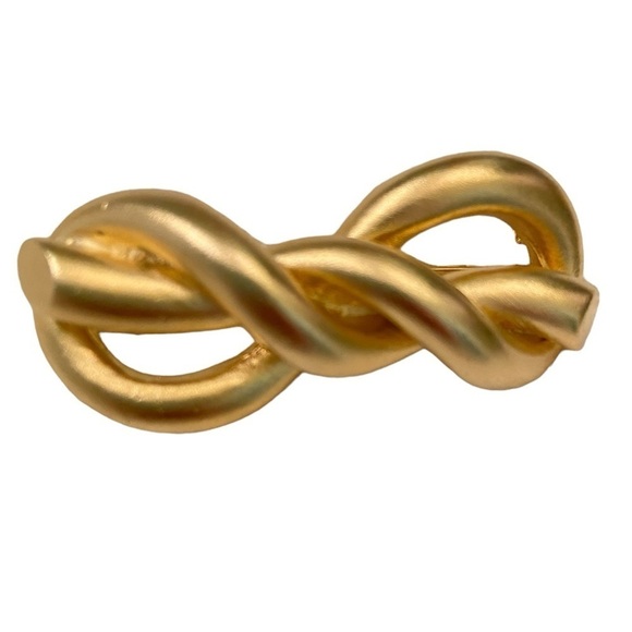 Vintage 90’s marked “Imidin” brushed gold tone twisted knot bow pin brooch 1.75 - Picture 1 of 5